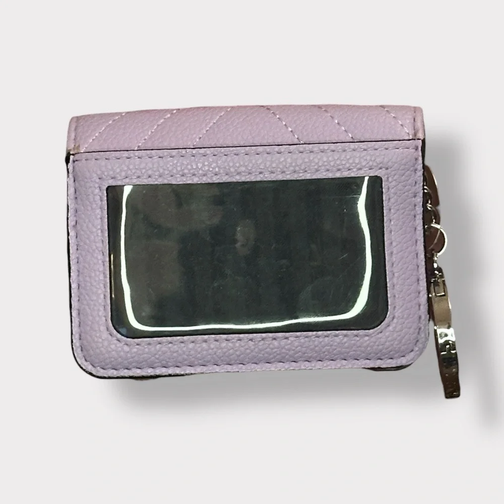 Victoria's Secret Quilted Mini Wallet Pink with Silver Hardware - Picture 2 of 4